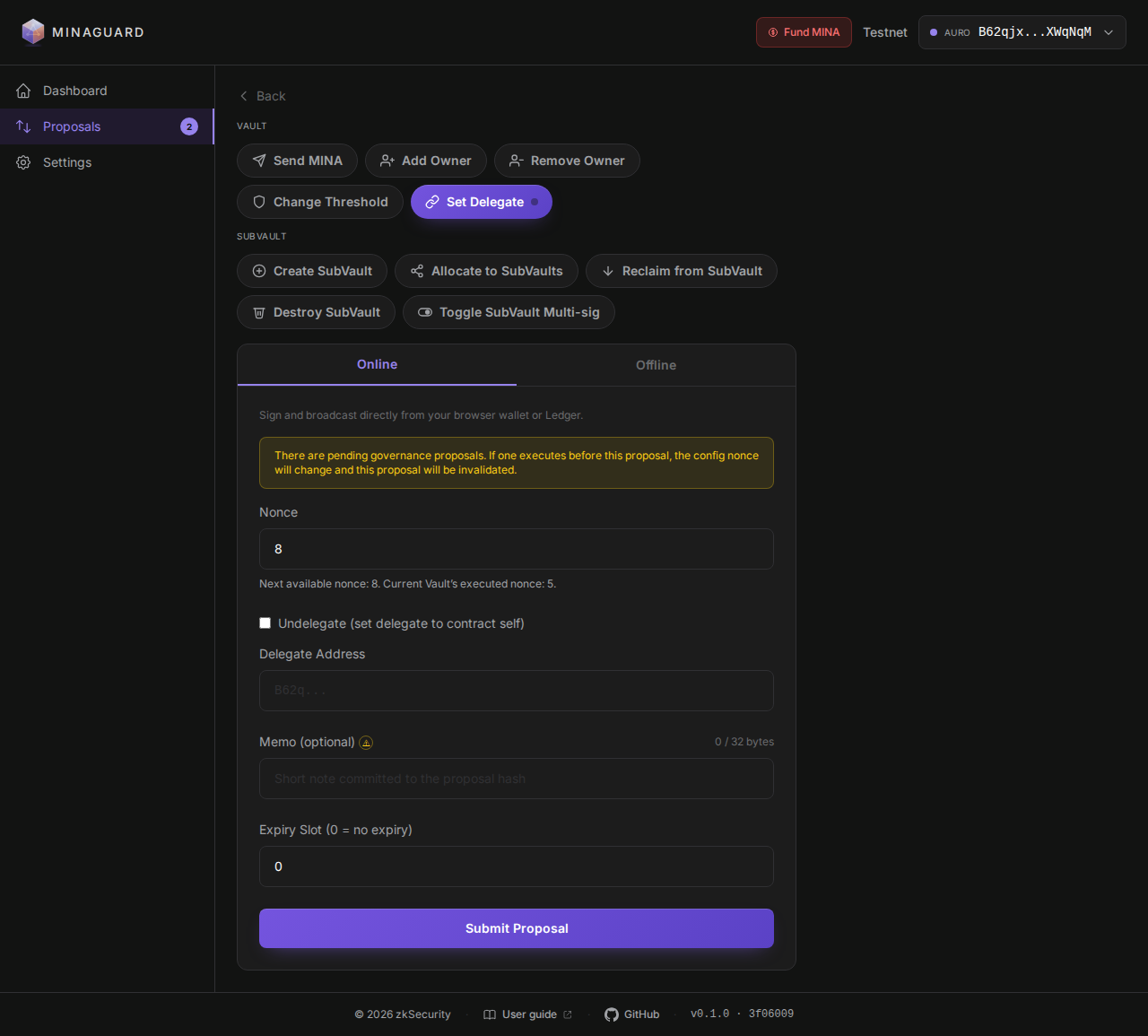 Set Delegate form